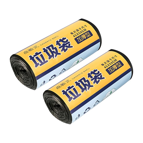 CCOCC 4 Gallon Garbage Bags,Small Trash Bags,Green Drawstring Trash Bags,Extra Strong for Home,Office,Car (2 Rolls,60PCS,Black)