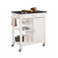 thumbnail image 1 of 32" X 19" X 34" Black And White Rubber Wood Kitchen Cart, 1 of 1