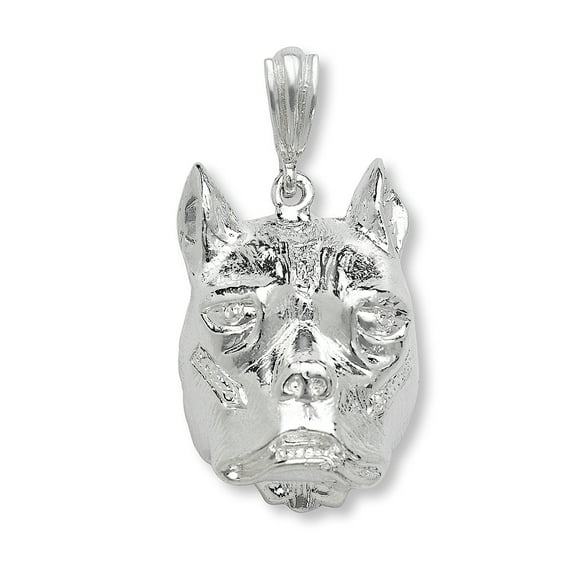 Better Jewelry .925 Sterling Silver Pit Bull Pendant Silver Vintage Handmade Pendant Women Men