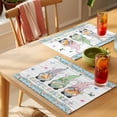 thumbnail image 4 of Easter Placemats Set of 12 Farmhouse Gnomes Flowers Rabbit Eggs Check Wooden Place Mats Indoor Wipeable Table Mats Washable Dining Table Placemats for Kitchen Holiday Party Home Decor 13x19 Inch, 4 of 9
