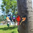 thumbnail image 2 of Decoración de pájaros de pared de metal, hojas de árbol colgantes para balcón, jardín, ventana del hogar, dormitorio, adorno interior y exterior con cadena (4 pájaros), 2 of 3