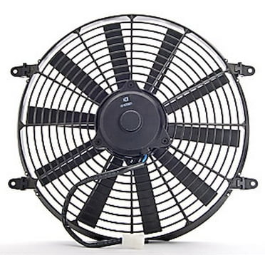 JEGS 52132 Universal Electric Fan 14 Diameter Straight Blade 1650 cfm 8 Amps Dim