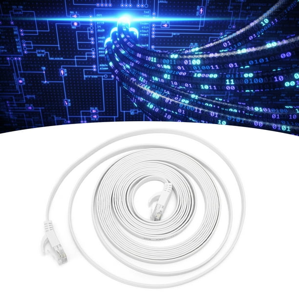 Cable Ethernet Cat6 Gigabit de 8 Núcleos, Par Trenzado, Puente de Red, Alambre de Cobre Plano para Oficina en Casa