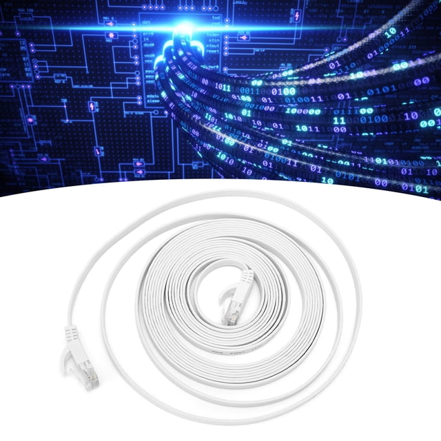 Cable Ethernet Cat6 Gigabit de 8 Núcleos, Par Trenzado, Puente de Red, Alambre de Cobre Plano para Oficina en Casa