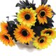 thumbnail image 3 of Flor de girasol simulada de Halloween color negro hojas negras altura de poda 41CM diámetro de flor 10 ANGGREK Otros, 3 of 8