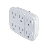 Hyper Tough 6 Outlet Grounded White Wall Tap - Walmart.com