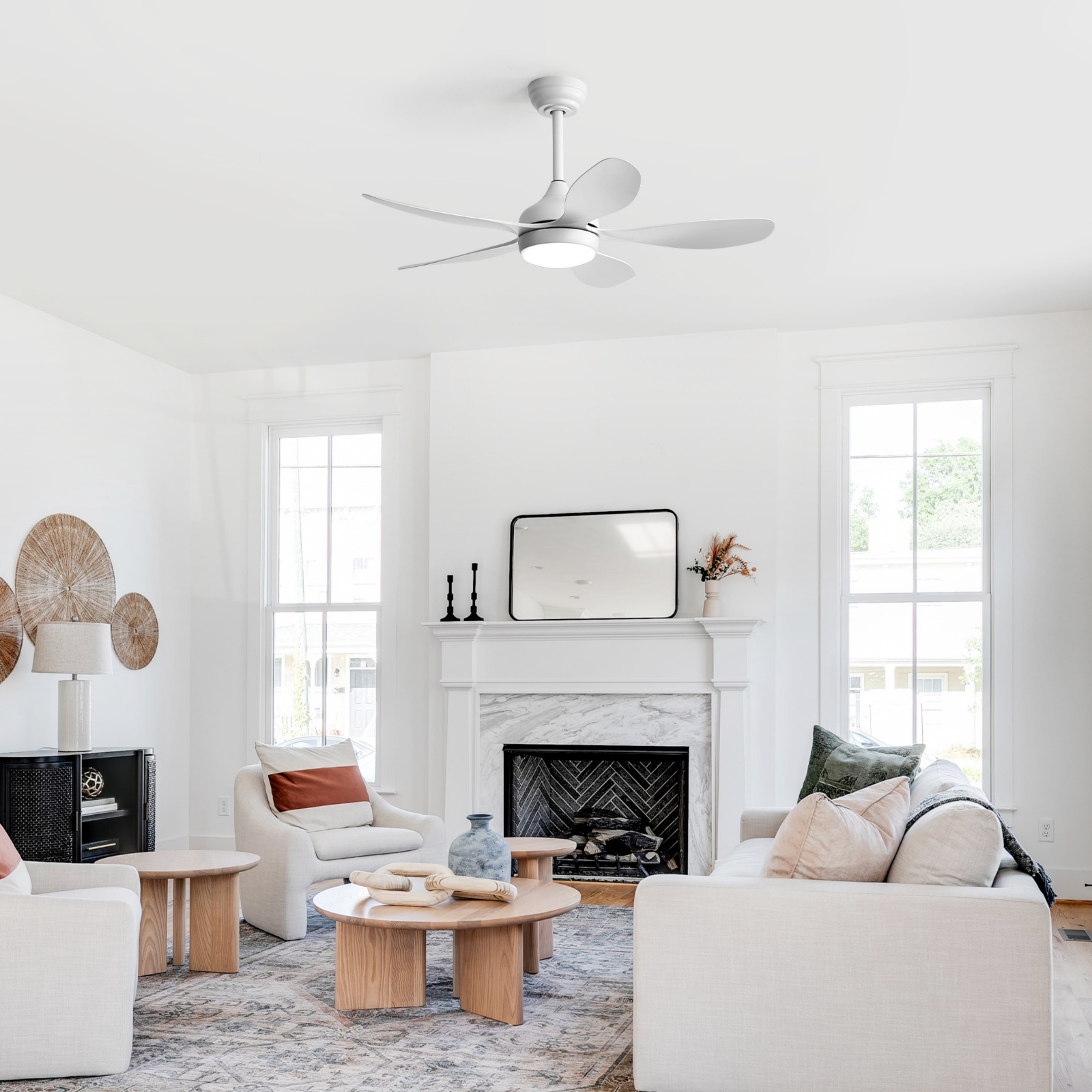 Sofucor 42 Inch Ceiling Fan with Light and Remote Cotnrol 6 Speeds DC Reversible Motor