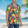 thumbnail image 6 of Abstract Dots Men'S 3d Print Casual Button Down Shirts, Novelty Hawaiian Short Sleeves 2xl, 6 of 7