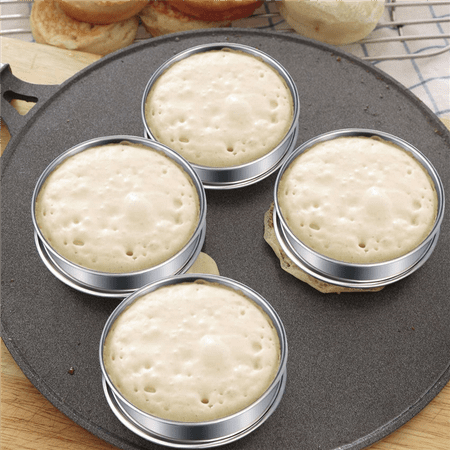 

24 Pieces Muffin Tart Rings Double Rolled Tart Ring Stainless Steel Muffin Rings Metal Round Ring Mold for Food Making