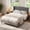 Gray velvet, variant on COZONY Full Size Upholstered Bed Frame with Wingback Headboard, Wood Slat Support, No Box Spring Needed, White Flannel