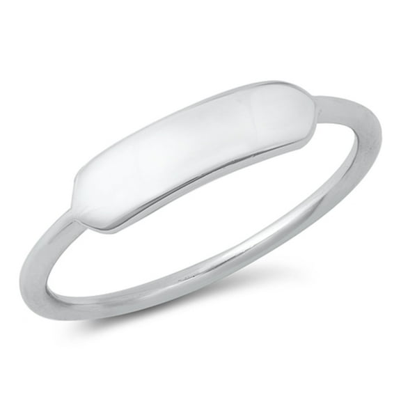 Sterling Silver Plain ID Ring Size 10
