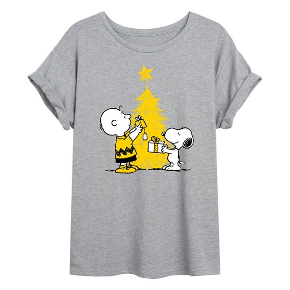 Peanuts - Xmas Charlie And Snoopy - Women's Oversized T-Shirt