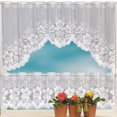 thumbnail image 4 of Cortina de ventana de encaje Wosthever 2 piezas Fibra color Blanco 160x60cm + 160x30cm, 4 of 6