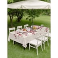 thumbnail image 4 of Outdoor Tablecloth with Umbrella Hole for Patio/Picnic/Party/Camping, Cherry Flowers Waterproof Table Cloth Rectangle Table Cover Washable, Spring Modern Pink Floral Branch on Linen (54"x 80"), 4 of 8