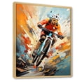 thumbnail image 2 of Designart "Abstracted Trails on a Bicycle I" Bicycle Floater Framed Wall Art Print, 2 of 7