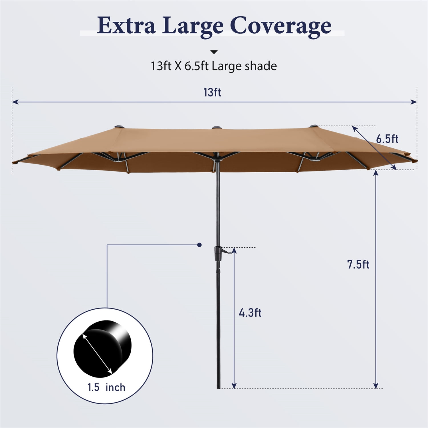 11 ft patio umbrella base Replacement Canopy for Threshold 11 ft Umbrella main image 1