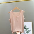thumbnail image 2 of Women's Summer Sleeveless Round Neck Tank Top Cami Camisole Solid Color Soft Stretch Casual Daily Wear Vacation Beach Loungewear Fashion Essential | CSEONE,Pink Free Size, 2 of 9