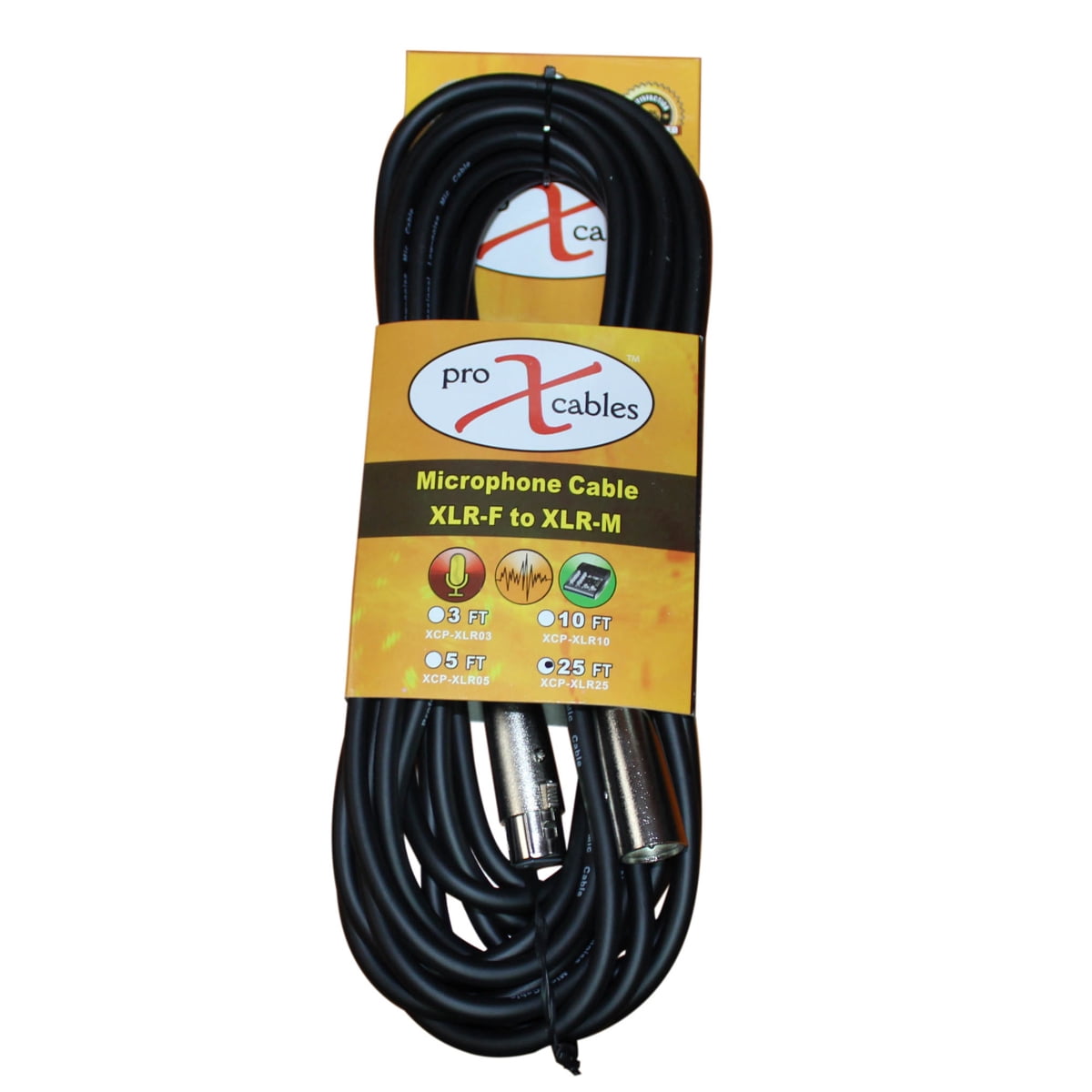 ProX Premium Series XCP-XLR25 25' XLR-F to XLR-M Balanced Audio Microphone Cable