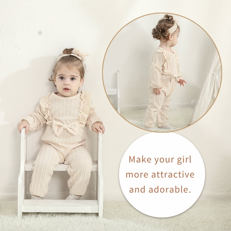 Younger Tree Baby Girl Ruffle Sleeve Romper with Headband photo 2