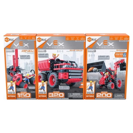 VEX HexBug Robotics RED Construction Machinery STEM Construction Kit 3-Kit Bundle