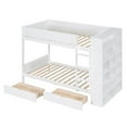 thumbnail image 4 of Bunk Bed with 2 Drawers and Multi-layer Cabinet for Boys/Girls/Teens Bedroom, Low Wood Bed Frame with Safety Guardrail, No Box Spring Needed with Maximized Space, 4 of 9