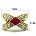 thumbnail image 2 of Luxe Jewelry Designs Women's Gold Ion Plated with AAA Grade Cubic Zirconia Ruby - Size 5 (Pack of 2), 2 of 4