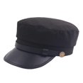 thumbnail image 1 of Vintage Beret Autumn Winter Stylish Flat-top Navy Hat Fashion Wild Casual Simple Youth Painter Hat (Black), 1 of 3