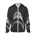thumbnail image 1 of Fotbe Black And White Shark Chaqueta con Protección Solar UPF 50+ para Hombre y Mujer, Camisa con Capucha y Bolsillos-Medium, 1 of 7