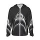 thumbnail image 1 of Fotbe Black And White Shark Chaqueta con Protección Solar UPF 50+ para Hombre y Mujer, Camisa con Capucha y Bolsillos-Medium, 1 of 7