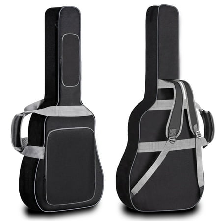 FANOTEK 39" Electric Guitar Bag, Thickened 12mm Sponge Padding Gig Bag, Waterproof Backpack Dustproof Soft Case with Large Pocket Neck Strap Black
