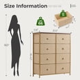 thumbnail image 5 of CONCETTA 8-Drawer Fabric Dresser Storage Chest for Bedroom, Closet, Entryway, Storage Furniture for Adults, Khaki, 5 of 8