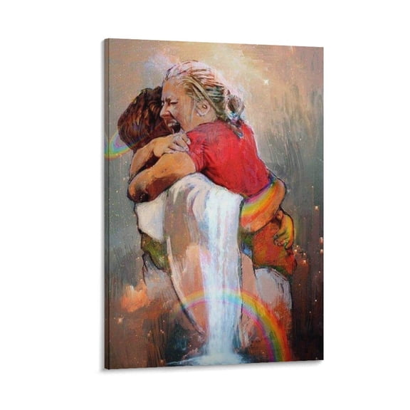 Jesus Wall Art First Day in Heaven Bible Painting Wall Art Poster Gifts Bedroom Prints Home Decor Hanging Picture Canvas Painting Posters 20x30inch(50x75cm)
