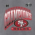 thumbnail image 4 of Women's Fanatics  Heather Gray San Francisco 49ers 2023 NFC Champions Hail Mary Tri-Blend 3/4-Sleeve V-Neck T-Shirt, 4 of 4