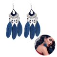 thumbnail image 3 of Boucles d'Oreilles Bohémiennes Style National Rétro Longues Pendentif Boucles d'Oreilles Déclaration, 3 of 9
