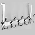 thumbnail image 1 of nipocaio 1pcs Heavy Duty Silver Bathroom Robe Hooks Over The Door Hooks Coat Rack For Hanging Clothes Hat Towel, 1 of 5