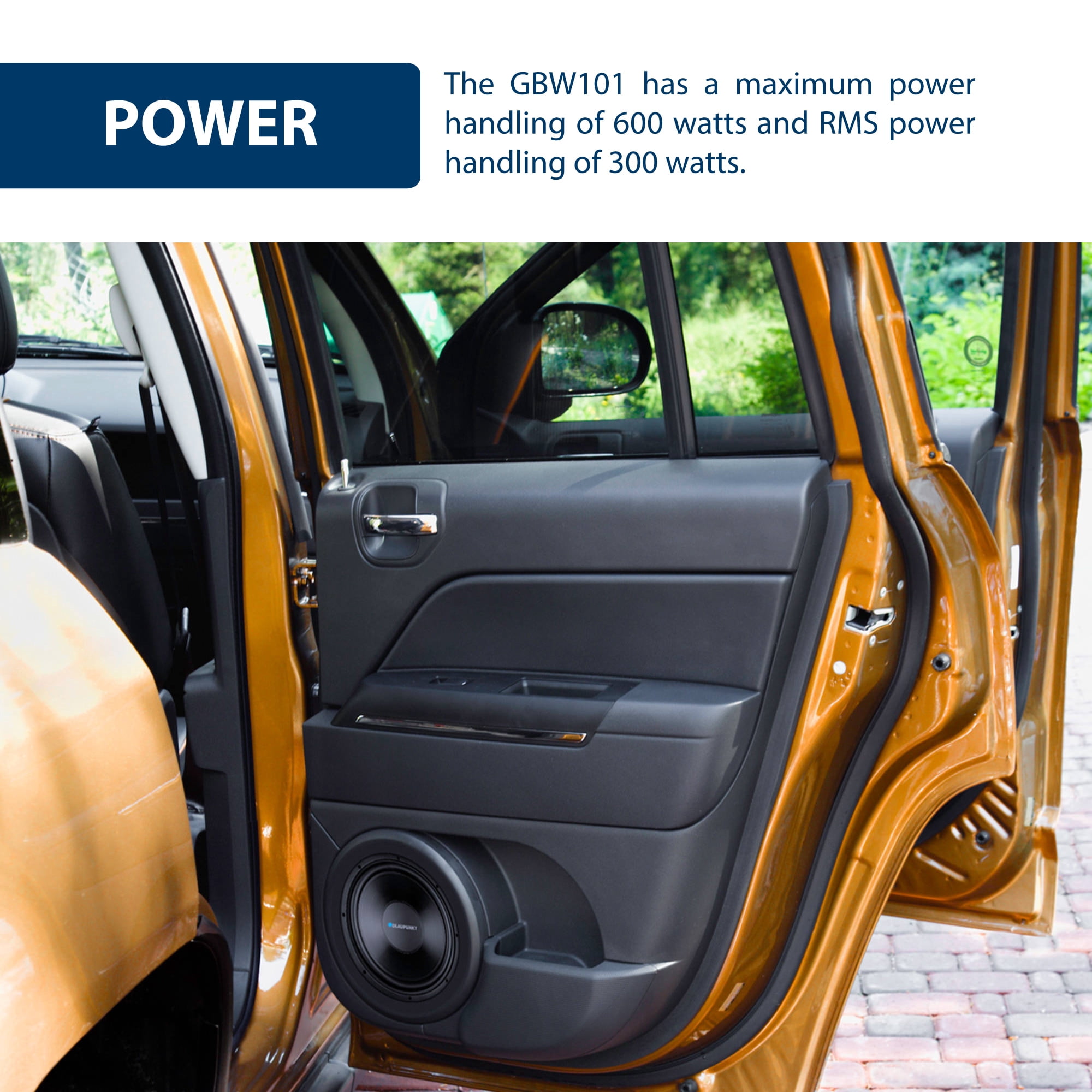 Blaupunkt 10" Single Voice Coil Subwoofer with 600W Power (GBW101)