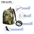 thumbnail image 3 of Xecao Deep Forest Stone Green Dragon Canvas College Laptop Backpack, a durable rucksack designed for both men and women, ideal for travel, school, and daily use-Small, 3 of 5