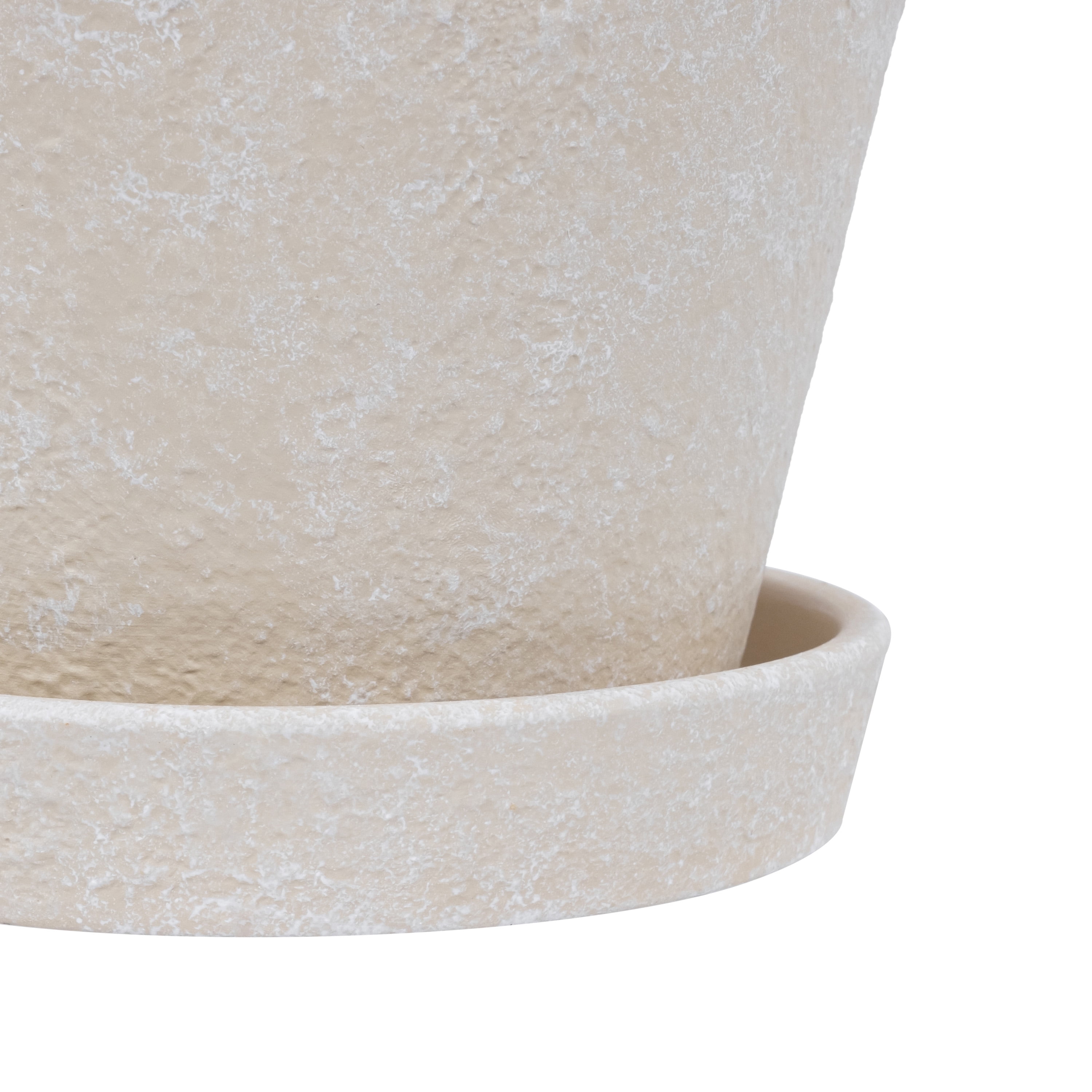 My Texas House Wave Ceramic Planter Pot, Cream, 8 inch