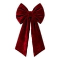 thumbnail image 2 of Large Velvet Christmas Bow, 17.72 x 33.46 inch Extra Long Wreath Bow with Long Streamers, Oversized Holiday Tree Decoration for Front Door and Party, Red, 2 of 9