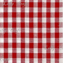 Gingham Checkered Poly Cotton 1/4 Inch Red Fabric - Sold By The Yard - 57" / 58"