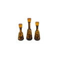 thumbnail image 5 of Brown Art Glass Bottles - Set of 3 - Decorative Vases with Oversized Lids - Artisan Home Decor, 5 of 7