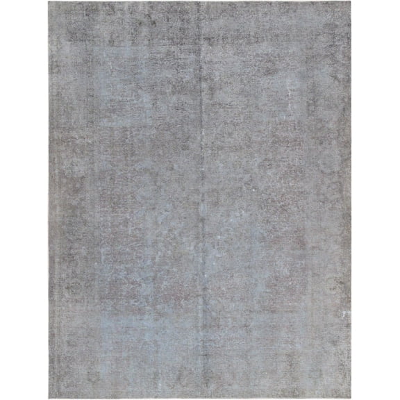 Pasargad Home Overdye 98" x 127" Hand-Knotted Contemporary Wool Area Rug in Gray