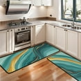 thumbnail image 3 of Kitchen Rugs Sets Of 2,Teal Gold Marble Pattern Anti Fatigue Kitchen Mat Rugs Non Slip Washable,Decorative Kitchen Floor Mats for Kitchen,Sink,Laundry,17"x47"+17"x47", 3 of 5