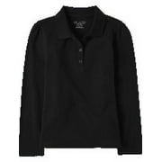 Girls Uniform Pique Polo - black
