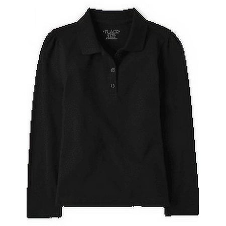 Girls Uniform Pique Polo - black
