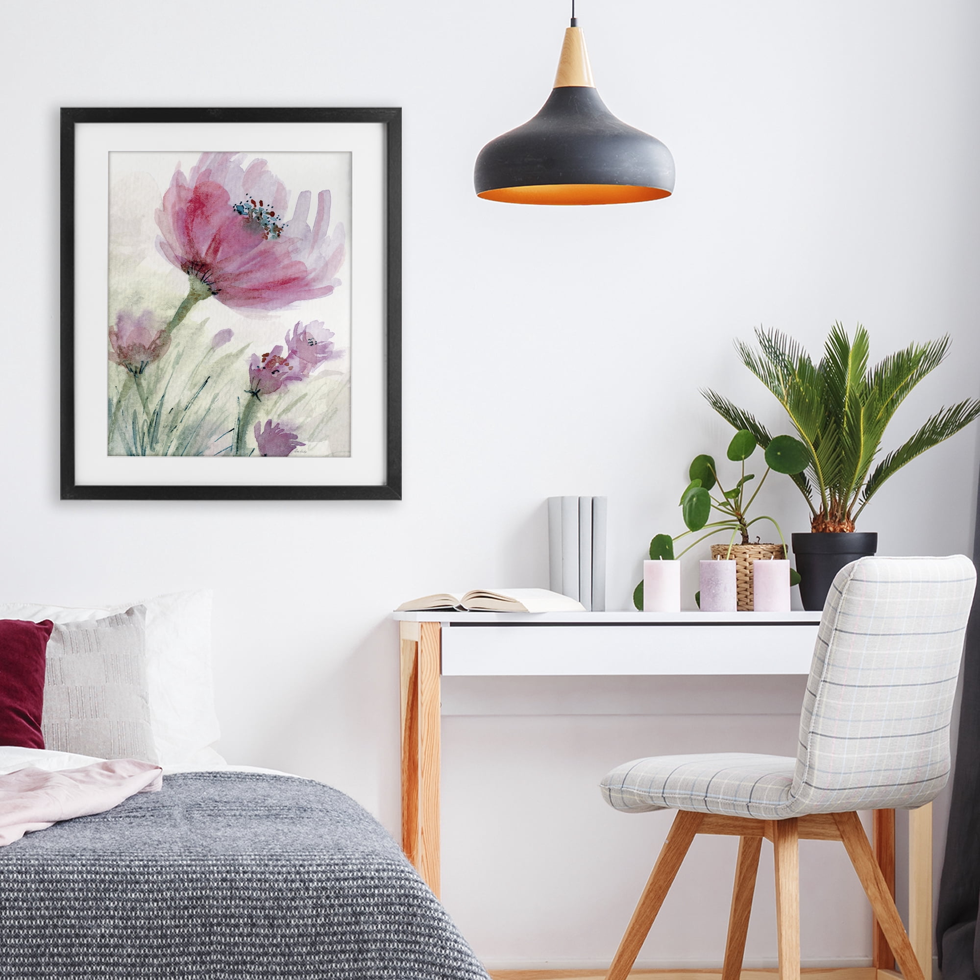 Stupell Industries Pink Flower & Speckled Stamen Black Framed Print Under Glass, design by Patti Bishop