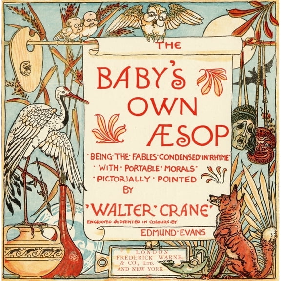 Posterazzi DPI1855443 Title Page From The Book Babys Own Aesop by Walter Crane Published C1920 Poster Print, 14 x 14