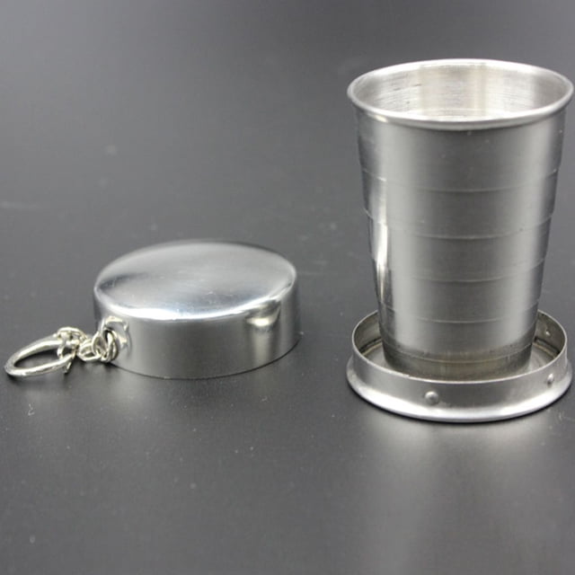 Gobelet Rétractable en Acier Inoxydable Pliable pour Camping Extérieur Tasse en Métal Mug en Acier Inoxydable 75ml/150ml/250ml