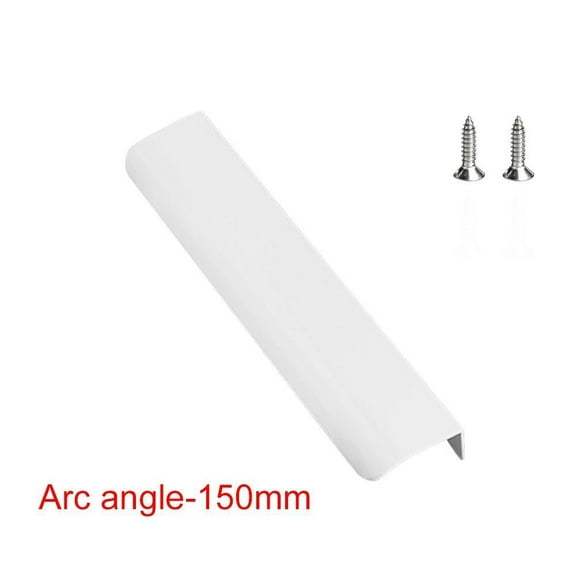 White Aluminum Alloy Kitchen Cupboard Long Pull Hidden Handles Cabinet Pulls Drawer Knobs ARC ANGLE-150MM