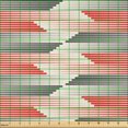 thumbnail image 2 of Ambesonne Modern Fabric by the Yard Microfiber, Geometric Grid Lines, 1 Yard, Charcoal Grey Scarlet, 2 of 2
